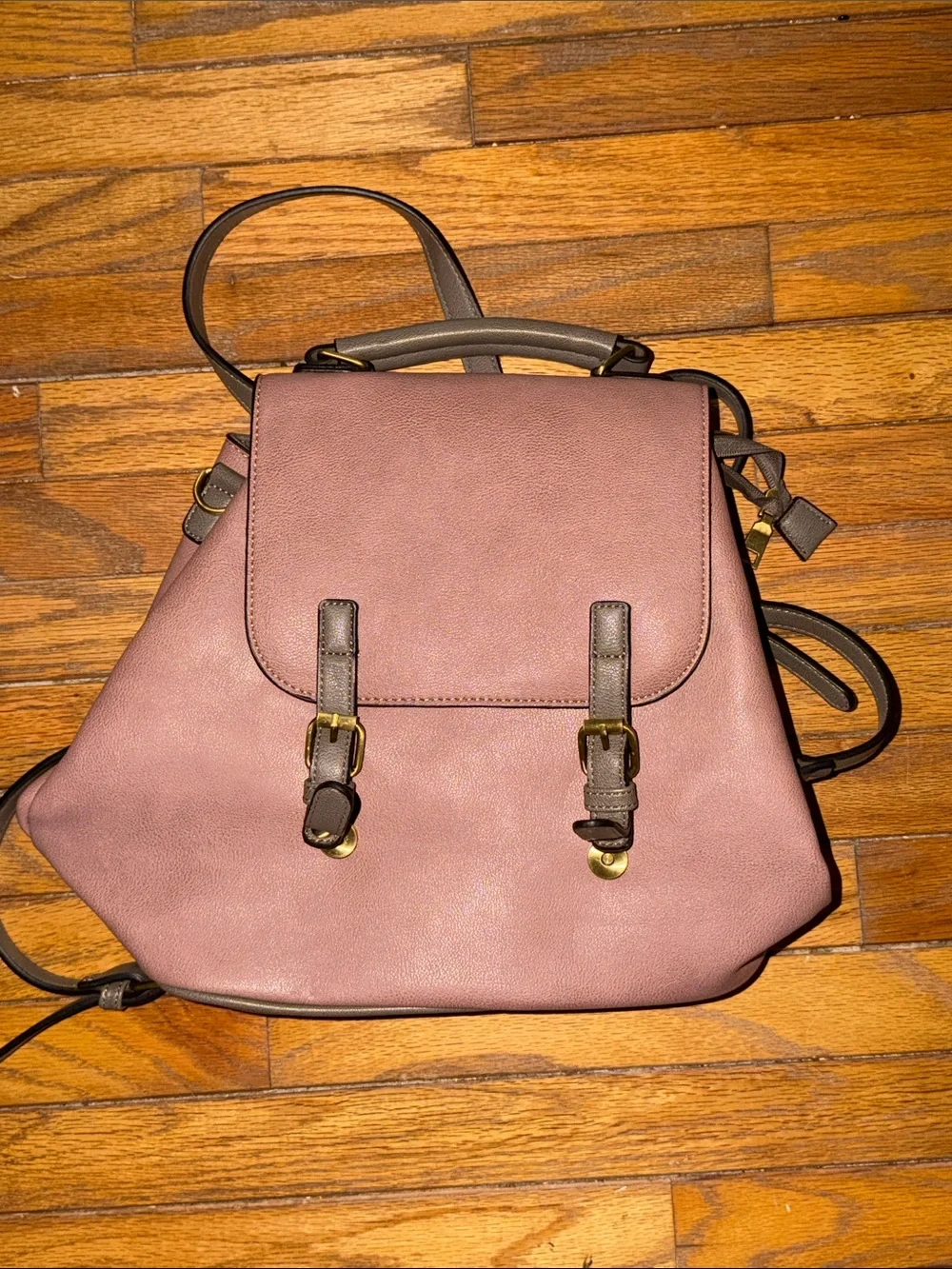 JEN & CO Brooks convertible backpack shoulder bag Rosewood